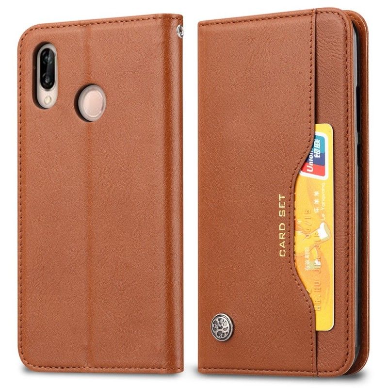 Flip Cover Huawei P30 Lite Simili Cuir Porte-cartes