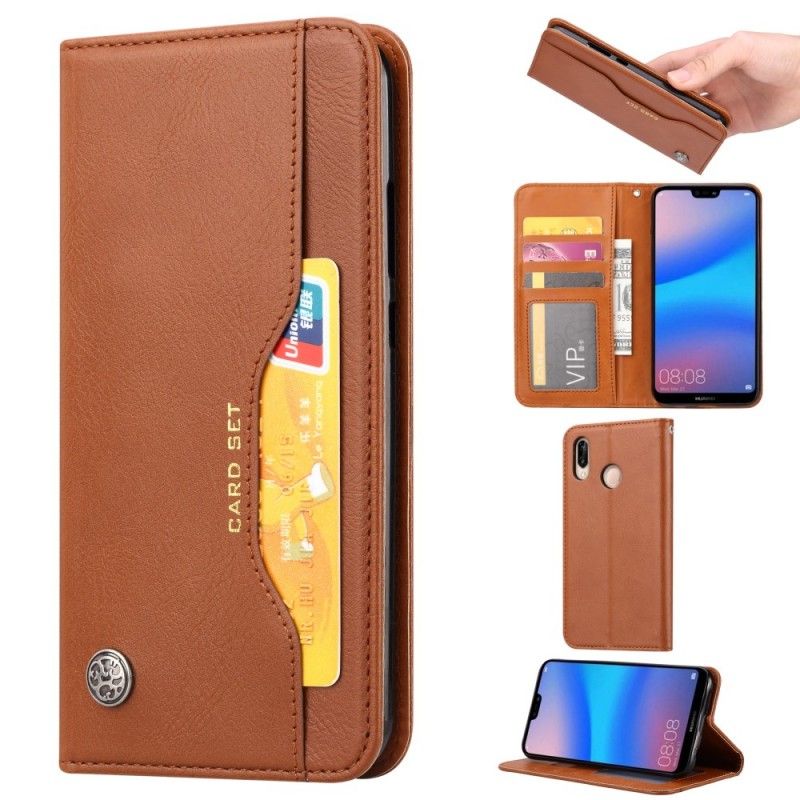 Flip Cover Huawei P30 Lite Simili Cuir Porte-cartes