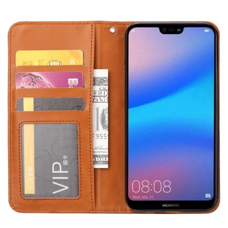 Flip Cover Huawei P30 Lite Simili Cuir Porte-cartes