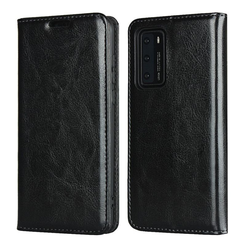 Flip Cover Huawei P40 Cuir Véritable