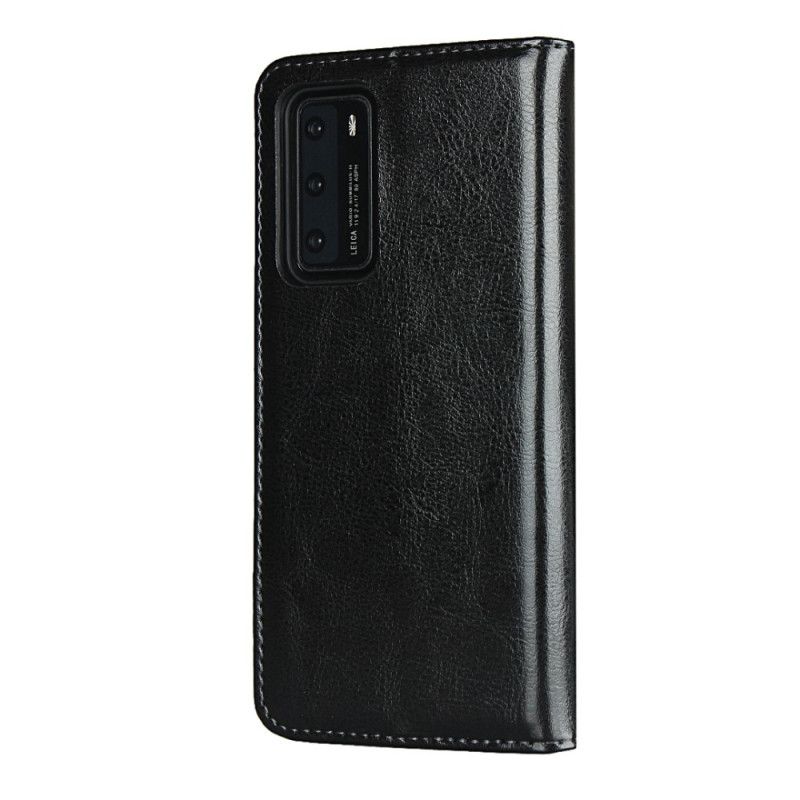 Flip Cover Huawei P40 Cuir Véritable