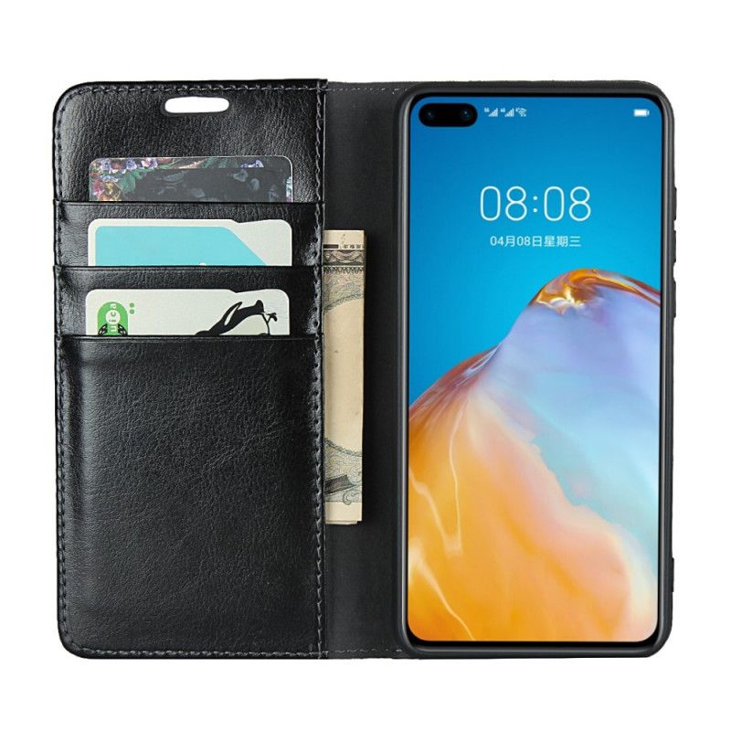 Flip Cover Huawei P40 Cuir Véritable