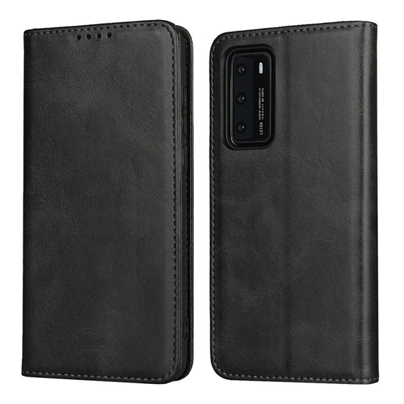 Flip Cover Huawei P40 Premium Simili Cuir Coutures