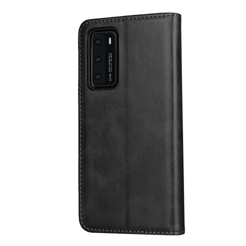 Flip Cover Huawei P40 Premium Simili Cuir Coutures