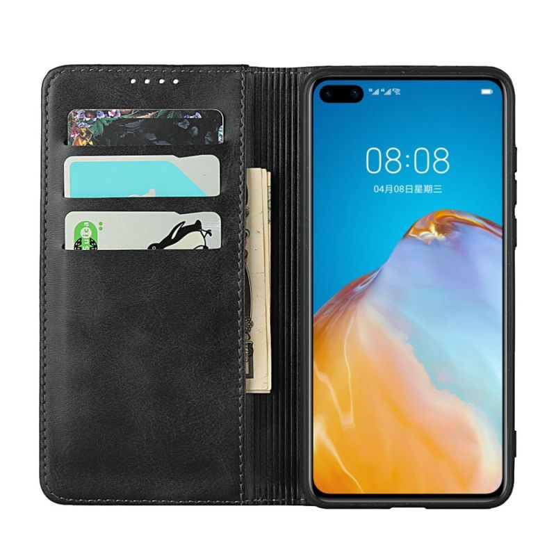 Flip Cover Huawei P40 Premium Simili Cuir Coutures