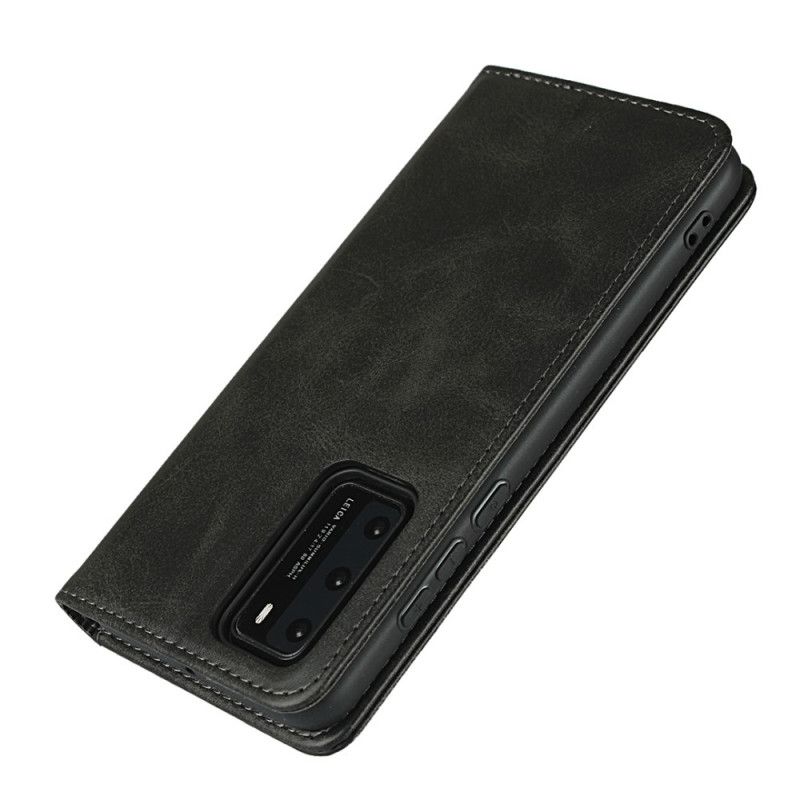 Flip Cover Huawei P40 Premium Simili Cuir Coutures