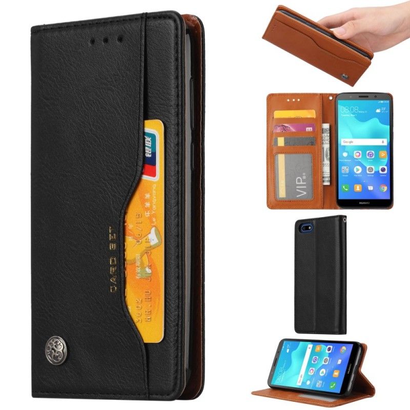 Flip Cover Huawei Y5 2018 Simili Cuir Porte-cartes