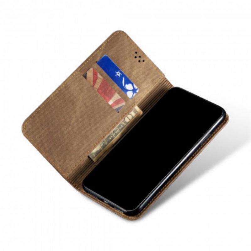 Flip Cover Pour Huawei P50 Pro Simili Cuir Texture Jeans