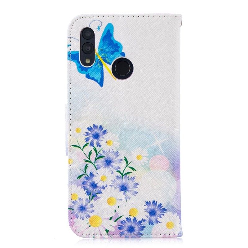 Housse Honor 10 Lite / Huawei P Smart 2019 Papillons Et Fleurs Peints