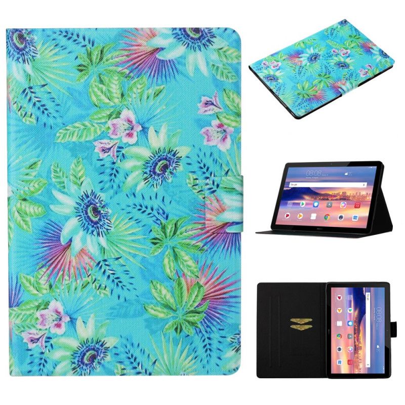 Housse Huawei Mediapad T3 10 Fleurs Et Feuilles