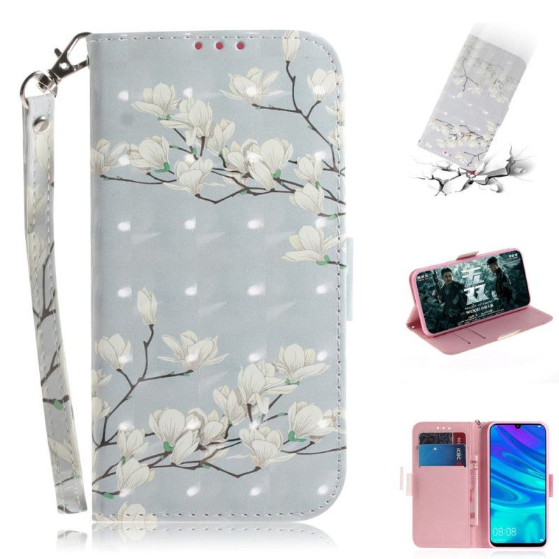 Housse Huawei P Smart 2019 Arbre En Fleurs À Lanière