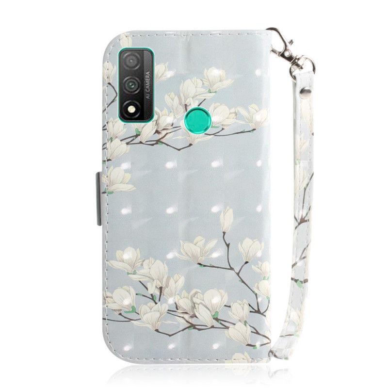 Étui Housse Huawei P Smart 2020 Arbre En Fleurs À Lanière