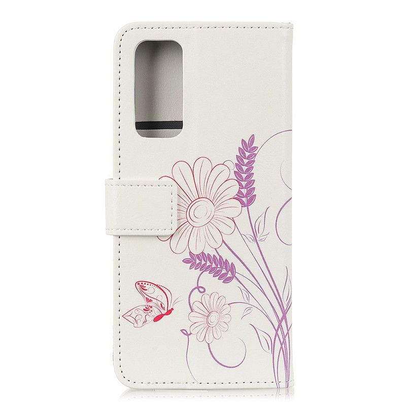 Housse Huawei P Smart 2021 Dessin Papillons Et Fleurs