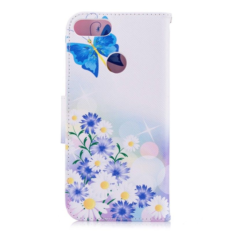 Housse Huawei P Smart Papillons Et Fleurs Peints