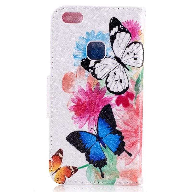 Housse Huawei P10 Lite Papillons Et Fleurs Peints