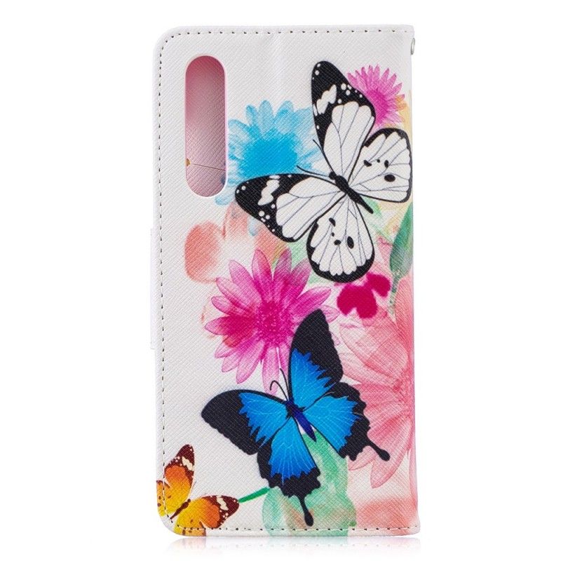 Housse Huawei P30 Papillons Et Fleurs Peints