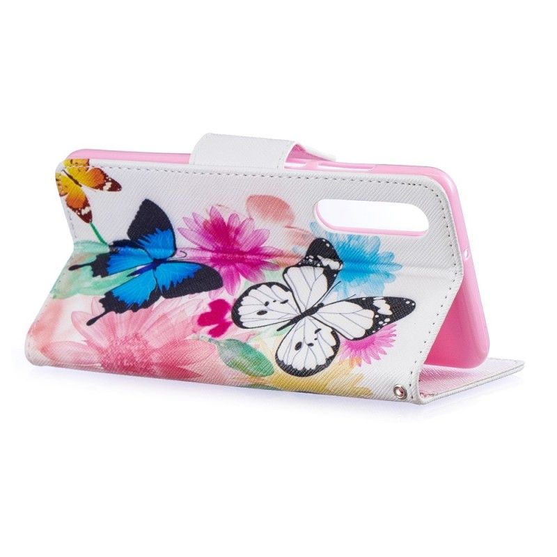 Housse Huawei P30 Papillons Et Fleurs Peints