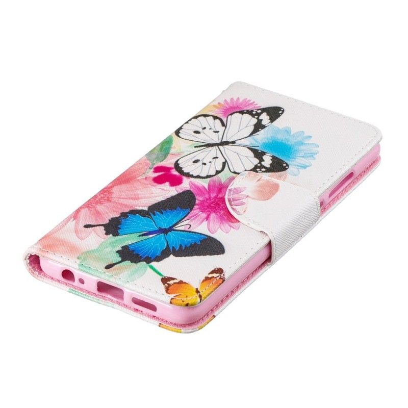 Housse Huawei P30 Papillons Et Fleurs Peints