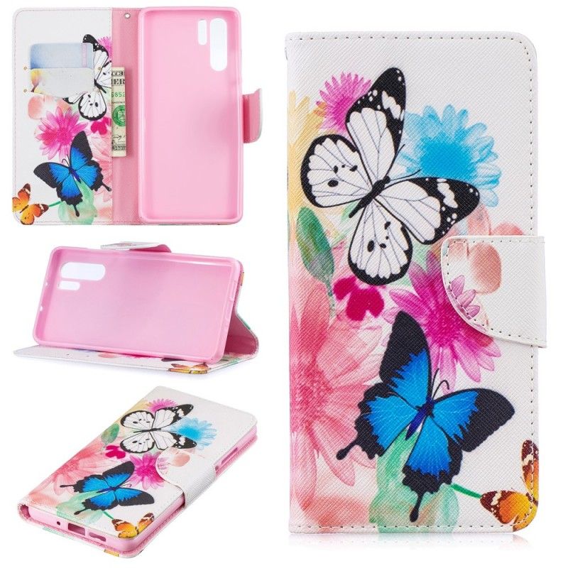 Housse Huawei P30 Pro Papillons Et Fleurs Peints