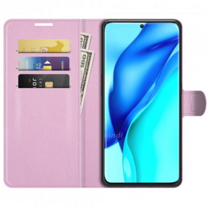 Housse Huawei P50 Pro Style Cuir Litchi Classique