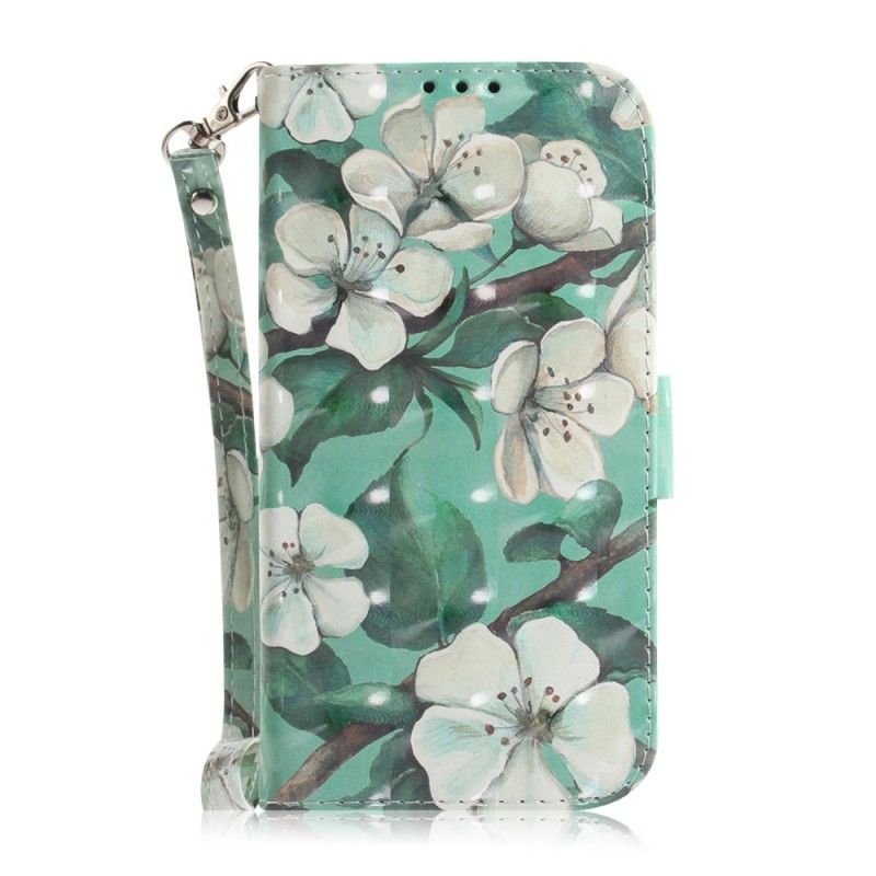 Housse Huawei Y5 2019 Branche En Fleurs À Lanière