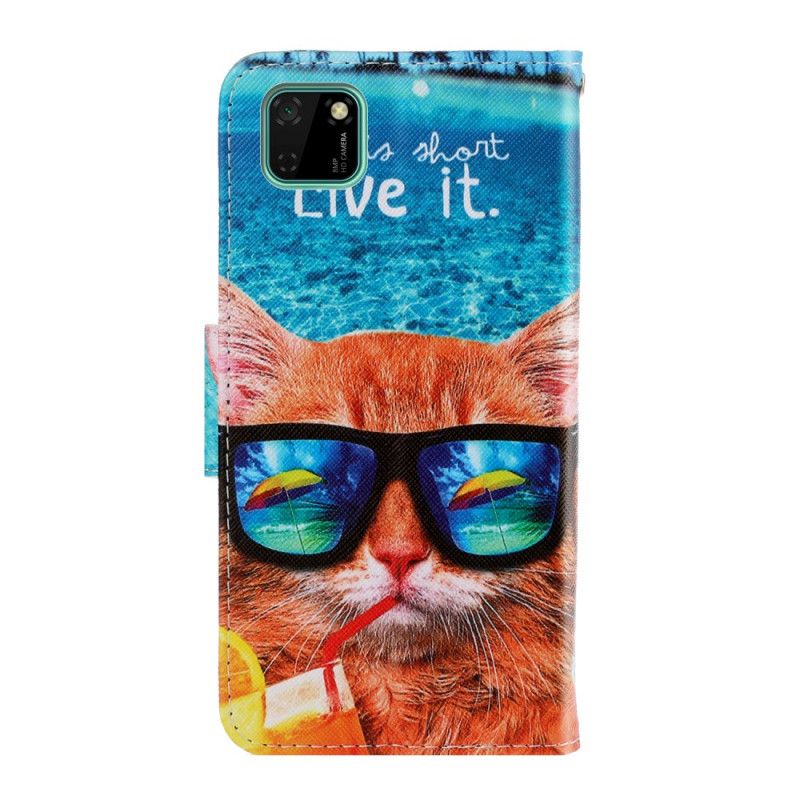 Housse Huawei Y5p Cat Live It À Lanière