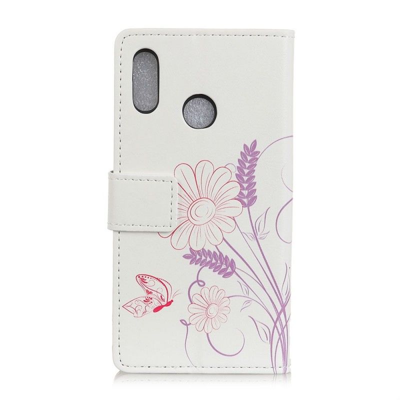 Housse Huawei Y6 2019 Dessin Papillons Et Fleurs