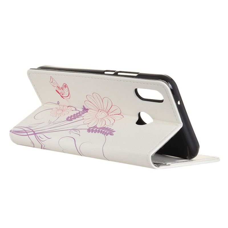 Housse Huawei Y6 2019 Dessin Papillons Et Fleurs