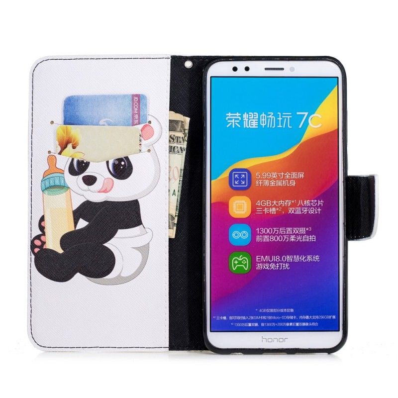 Housse Huawei Y7 2018 / Honor 7c Bébé Panda