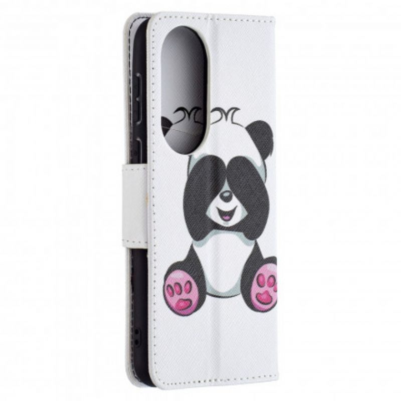 Housse Pour Huawei P50 Panda Sur Le Bambou