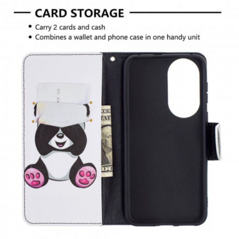 Housse Pour Huawei P50 Panda Sur Le Bambou