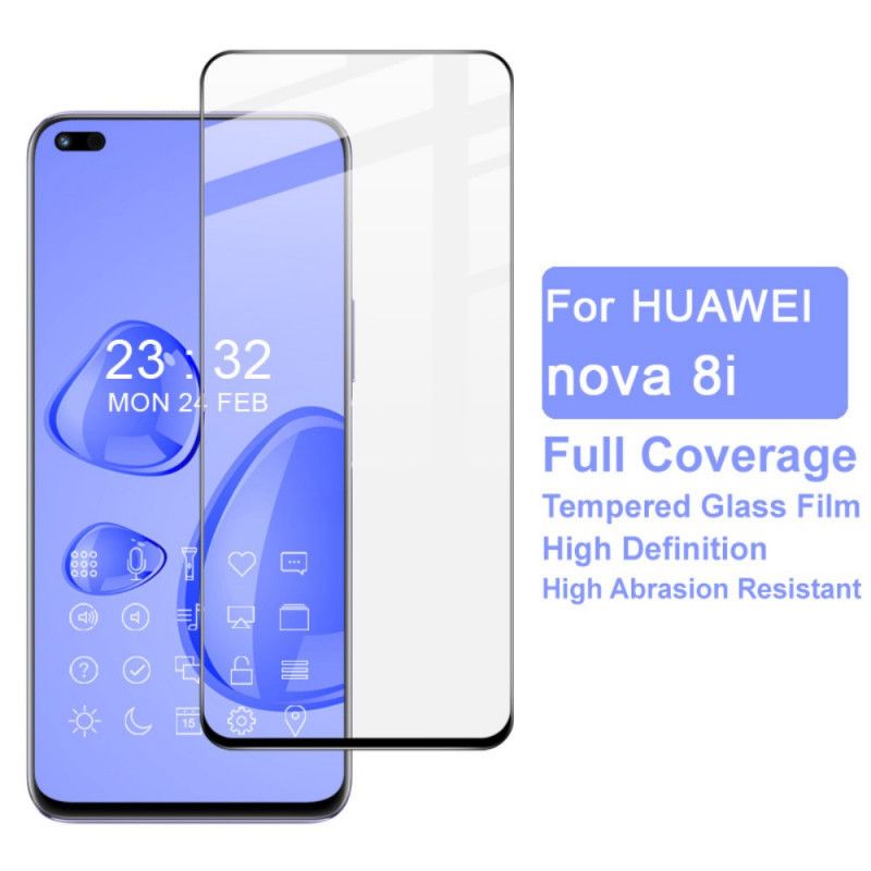 Protection Écran Verre Trempé Contours Noirs Coque Huawei Nova 8i / Honor 50 Lite