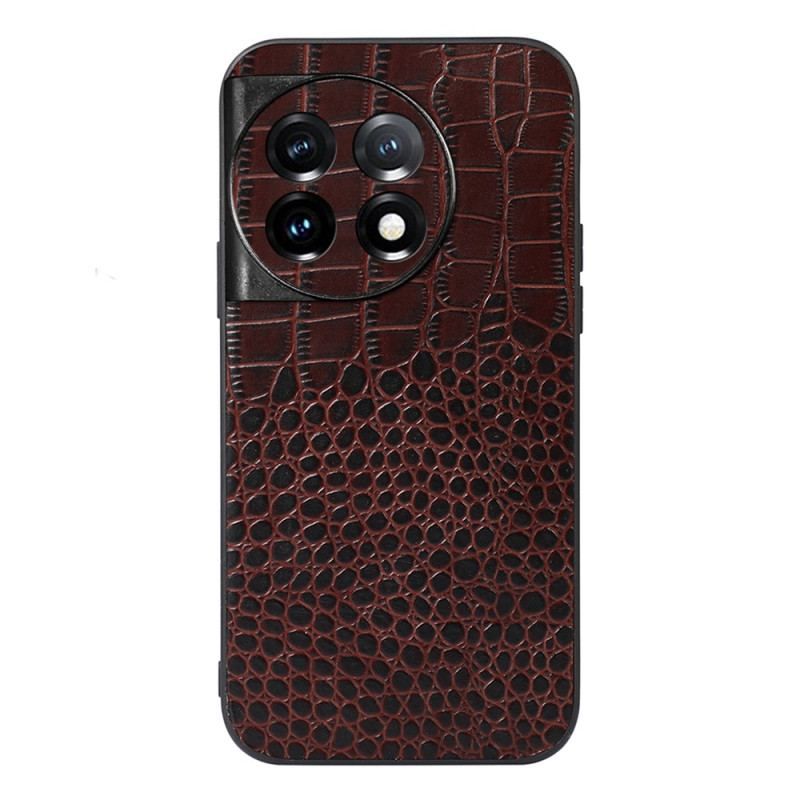 Coque OnePlus 11 5G Cuir Véritable Texture Crocodile