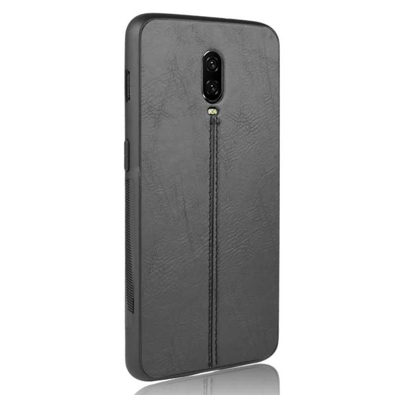 Coque Oneplus 6t Style Cuir Coutures