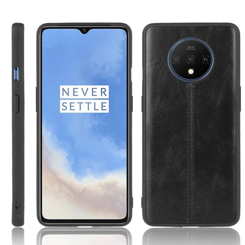 Coque Oneplus 7t Style Cuir Coutures