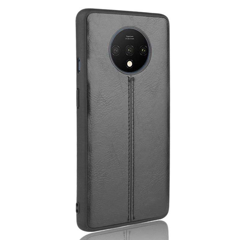 Coque Oneplus 7t Style Cuir Coutures