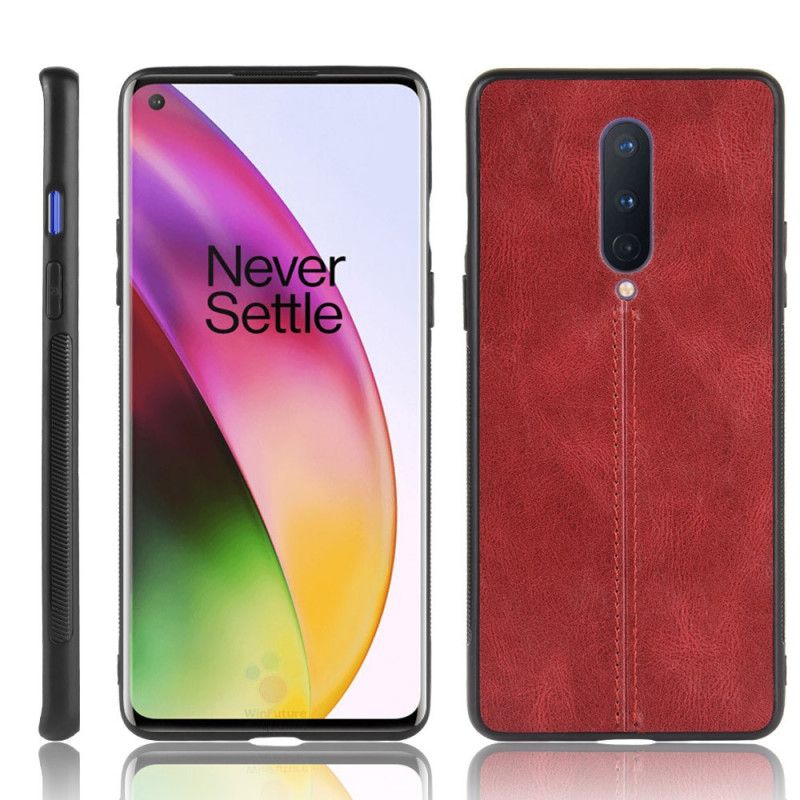 Coque Oneplus 8 Effet Cuir Couture