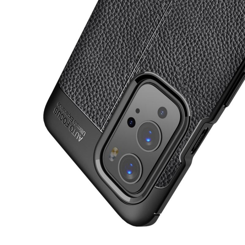 Coque Oneplus 9 Pro Effet Cuir Litchi Double Line