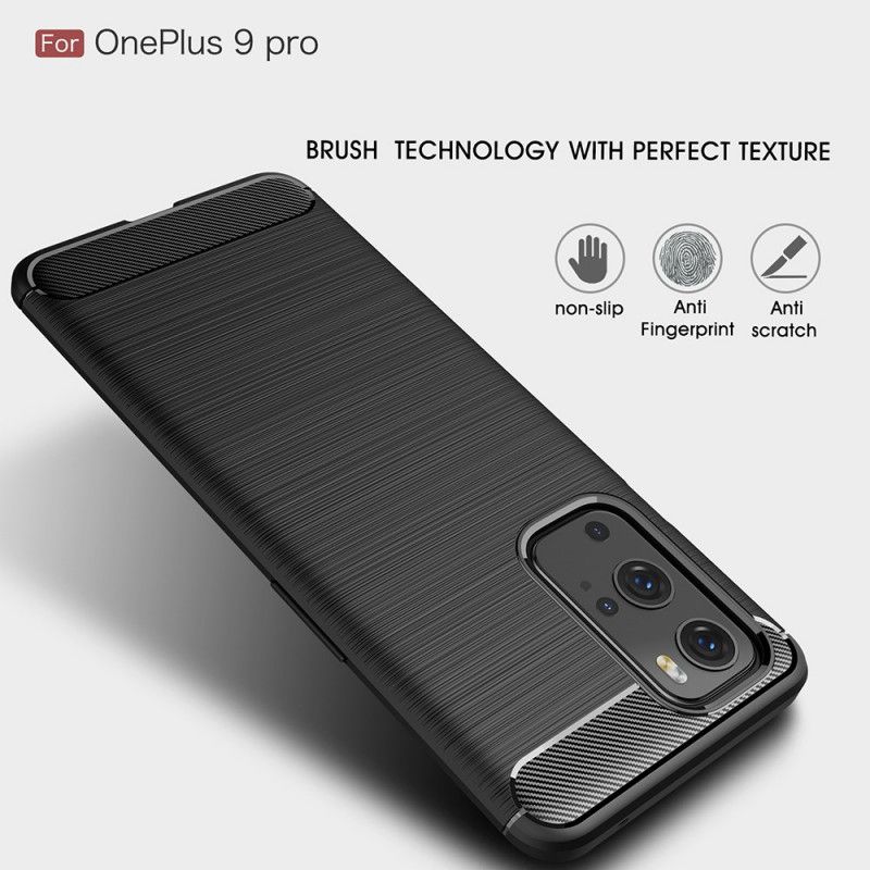 Coque Oneplus 9 Pro Fibre Carbone Brossée