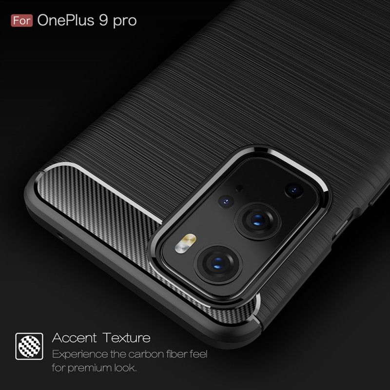 Coque Oneplus 9 Pro Fibre Carbone Brossée