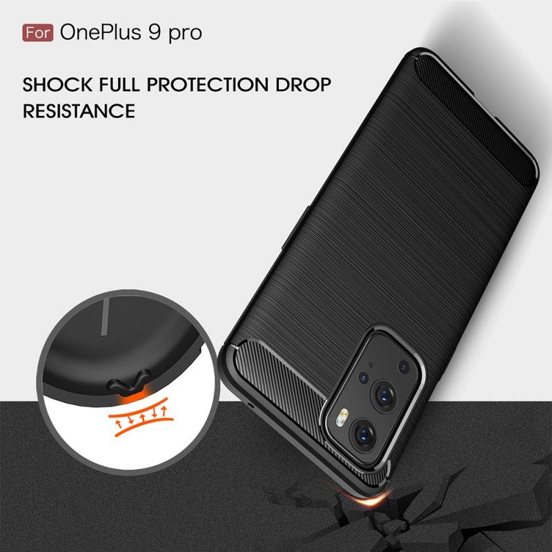 Coque Oneplus 9 Pro Fibre Carbone Brossée