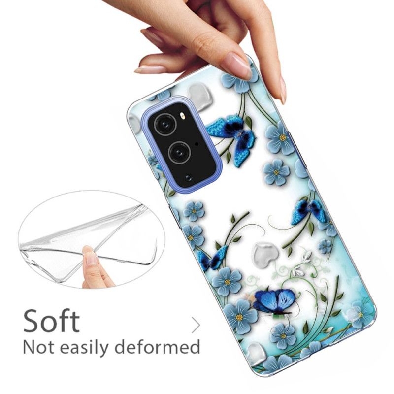 Coque Oneplus 9 Pro Papillons Et Fleurs Rétros