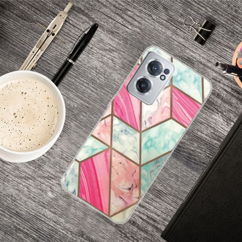 Coque OnePlus Nord CE 2 5G Marbre Rose et Vert