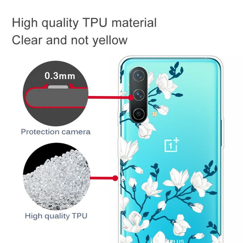 Coque OnePlus Nord CE 5G Fleurs Blanches