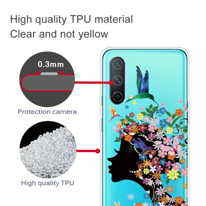 Coque OnePlus Nord CE 5G Transparente Chevelure Fleuri