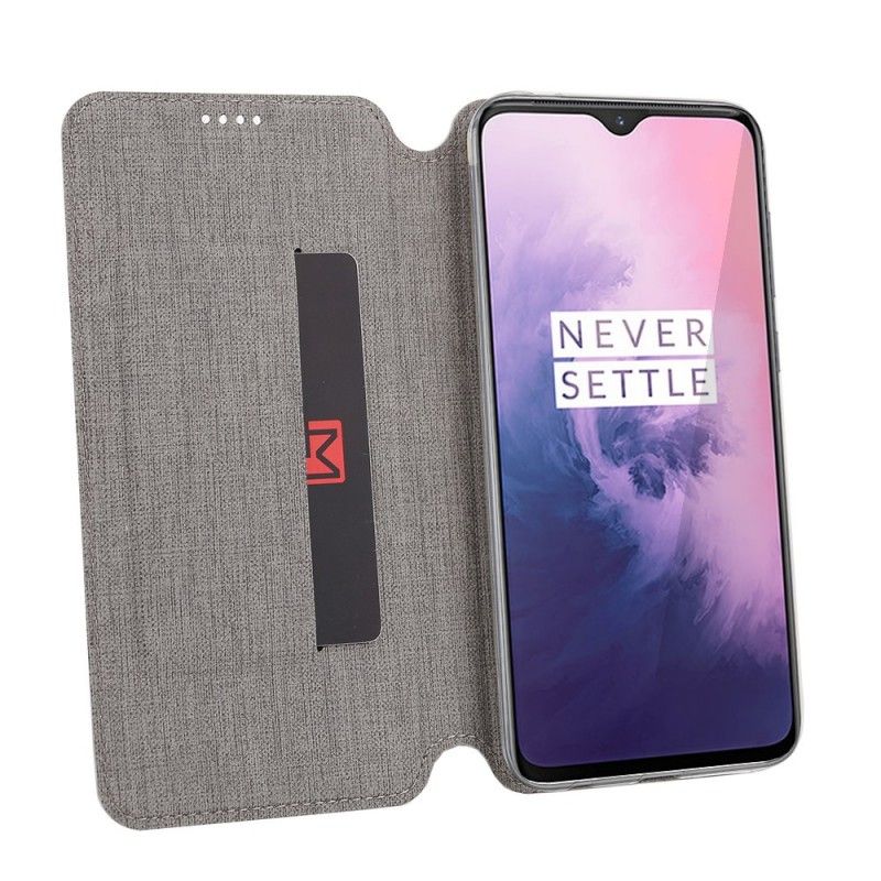 Flip Cover Oneplus 7 Texturée Vili Dmx