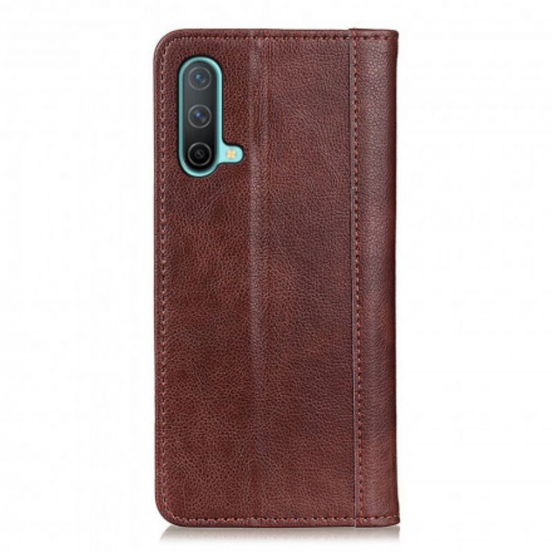 Flip Cover OnePlus Nord CE 5G Cuir Litchi Fendu Élégance