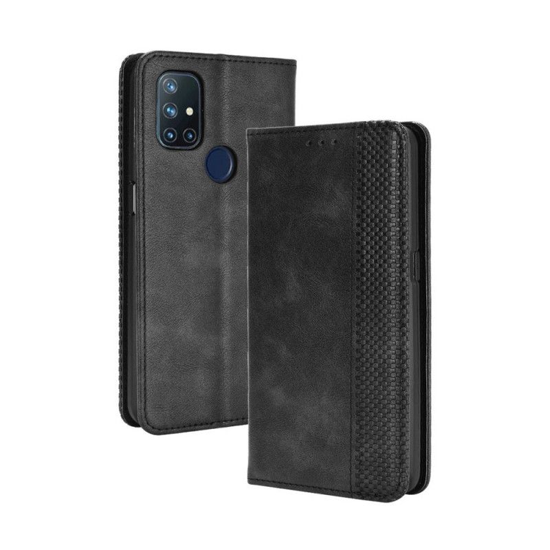 Flip Cover Oneplus Nord N10 Effet Cuir Vintage Stylisé