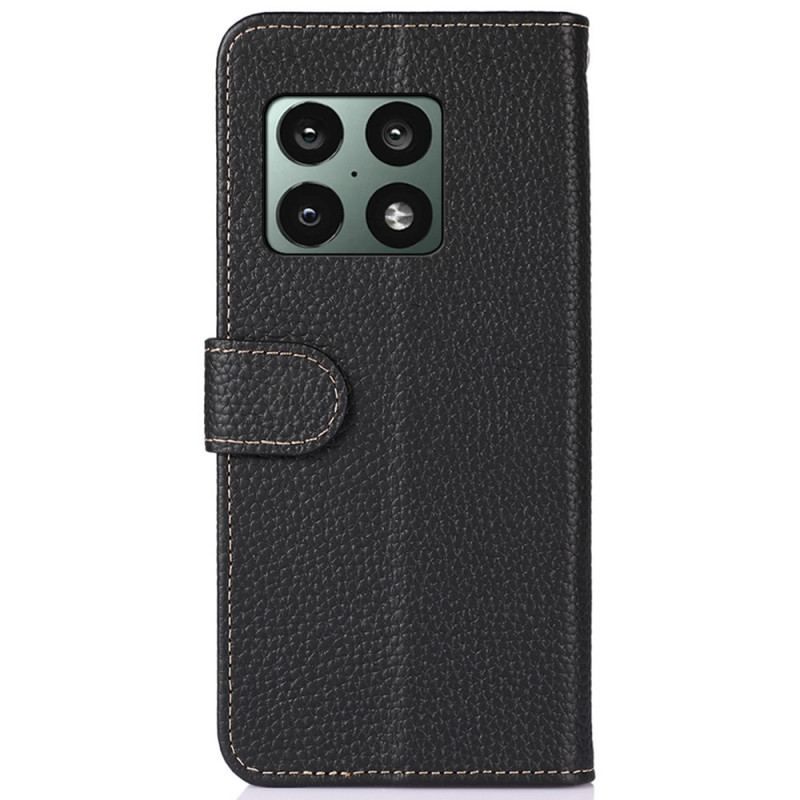 Housse OnePlus 10 Pro 5G Véritable Cuir Litchi KHAZNEH