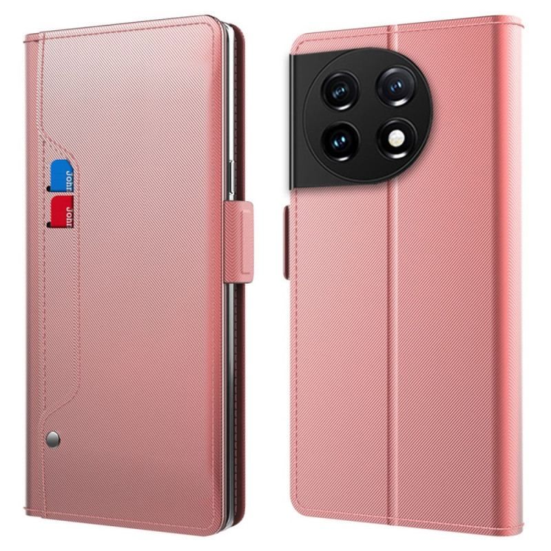 Housse OnePlus 11 5G Miroir et Porte-Cartes Amovible